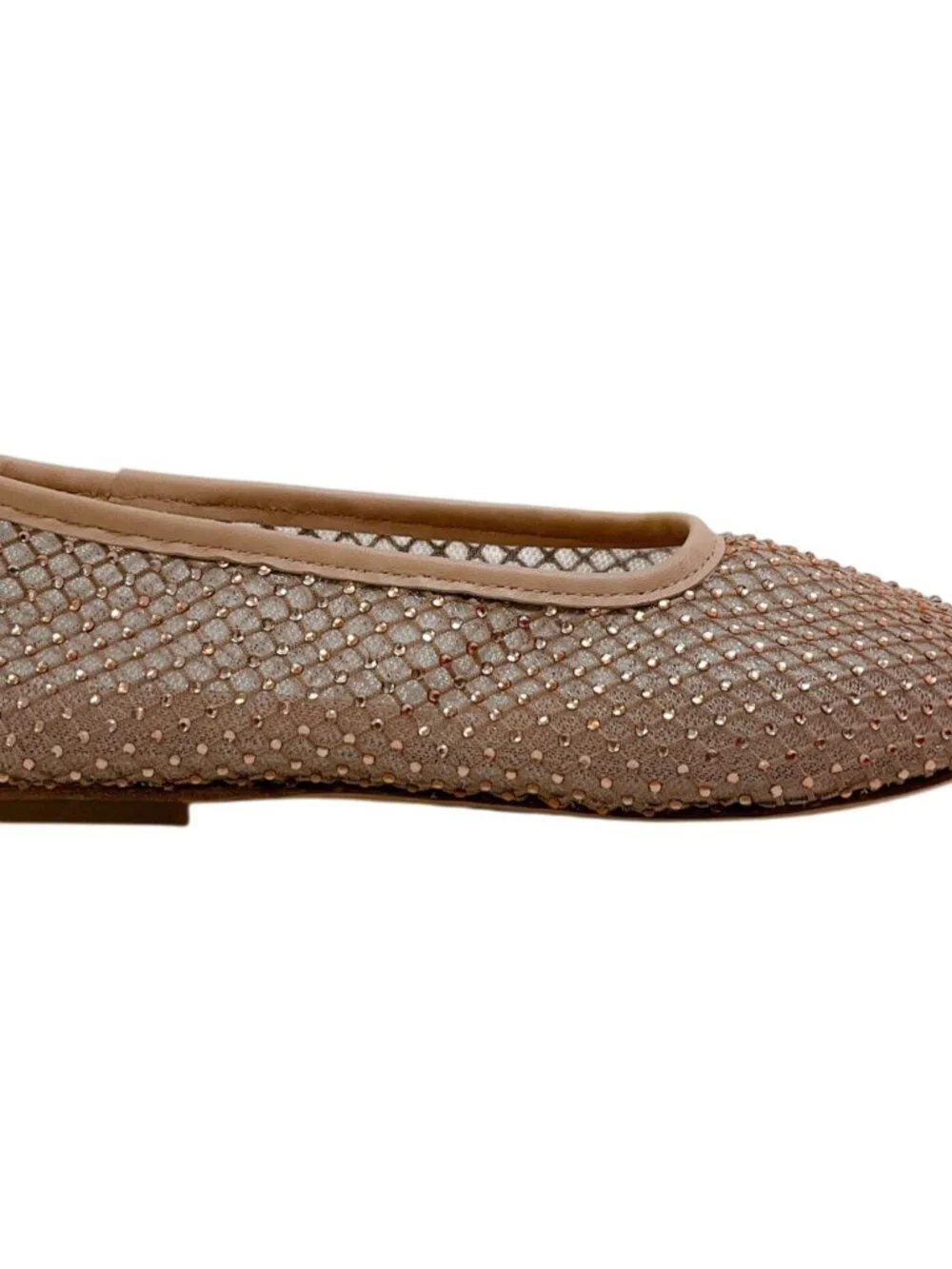 Staud Champagne Mesh Alba Ballet Flats with Crystals - Picture 2 of 9